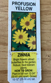 ZINNIA, PROFUSION YELLOW