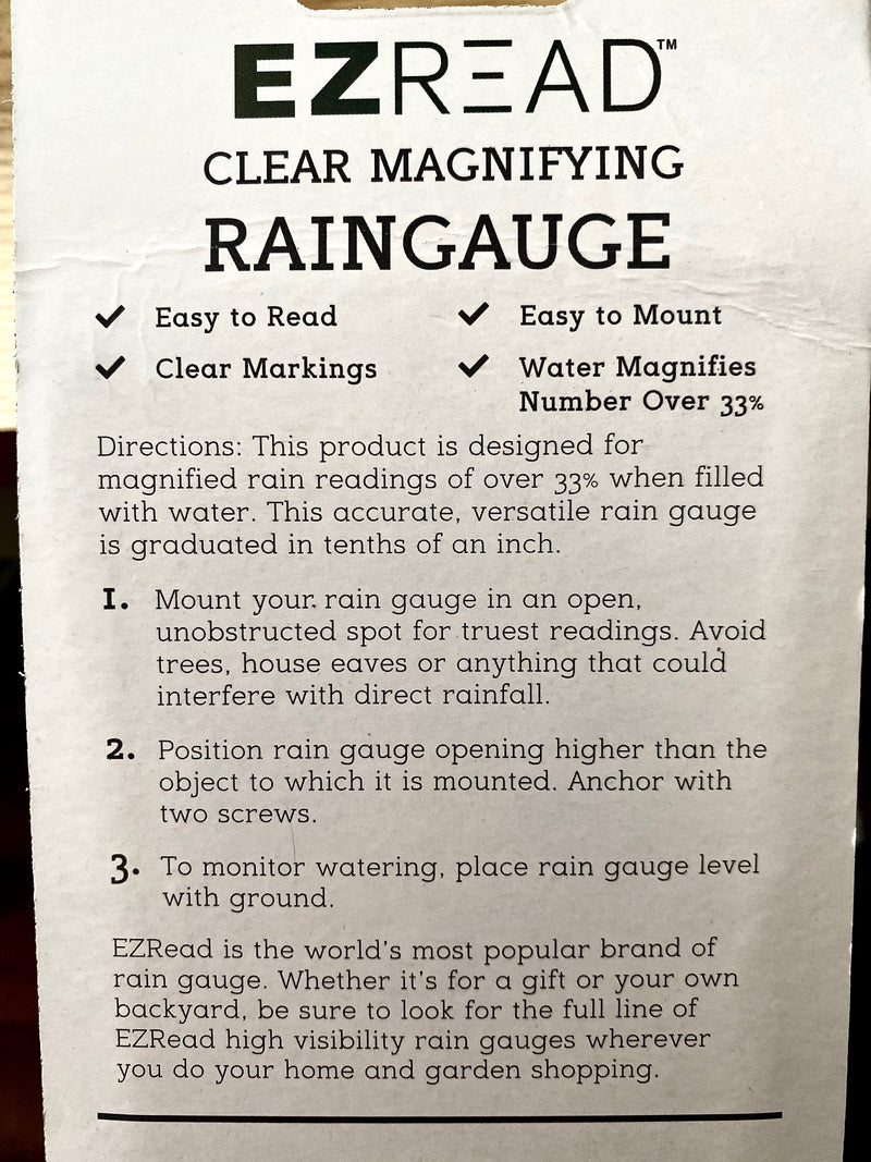 RAIN GAUGE, EZ READ CLEAR MAGNIFYING