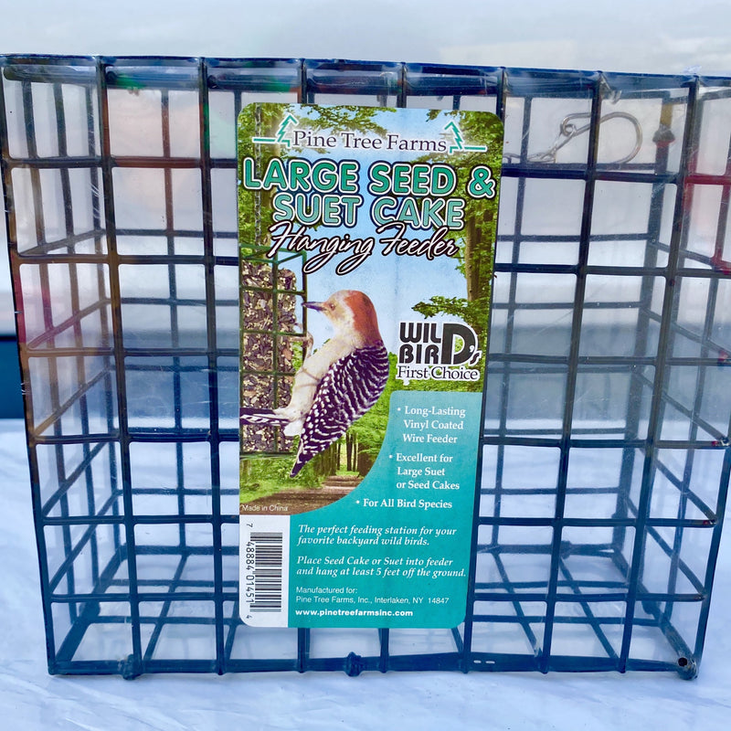 BIRD FEEDER, LARGE SEED & SUET CAKE HANGING FEEDER