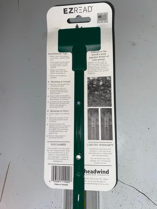 RAIN GAUGE, 21” EZ READ